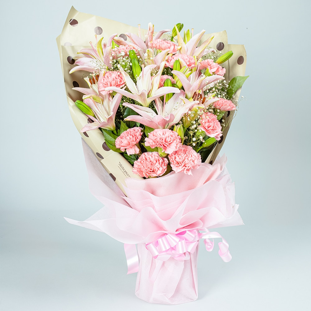 Graceful Pink Flowers Arrangement