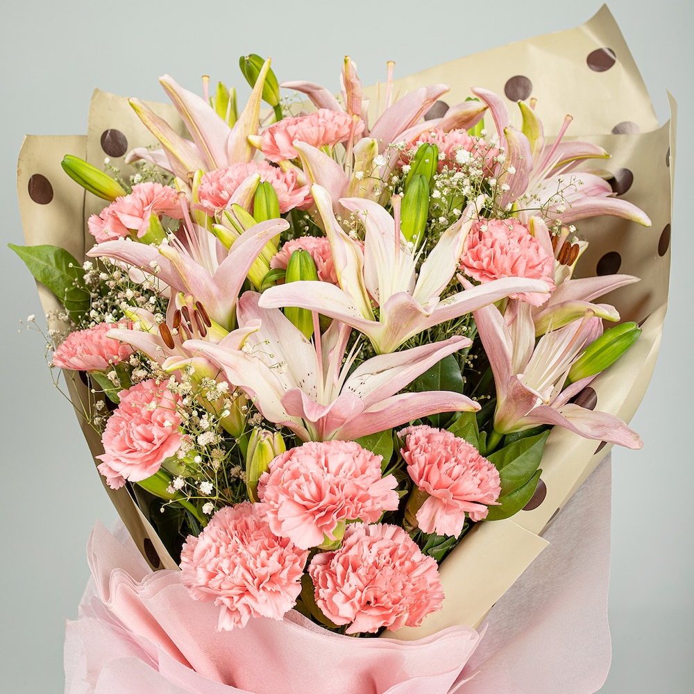 Graceful Pink Flowers Arrangement