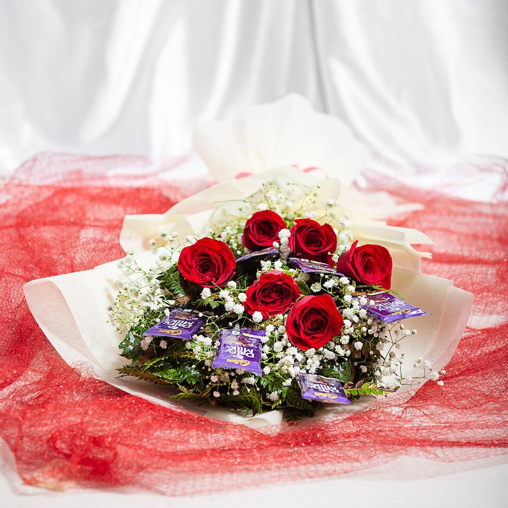 Love Affair Of Roses And Chocolates Bouquet