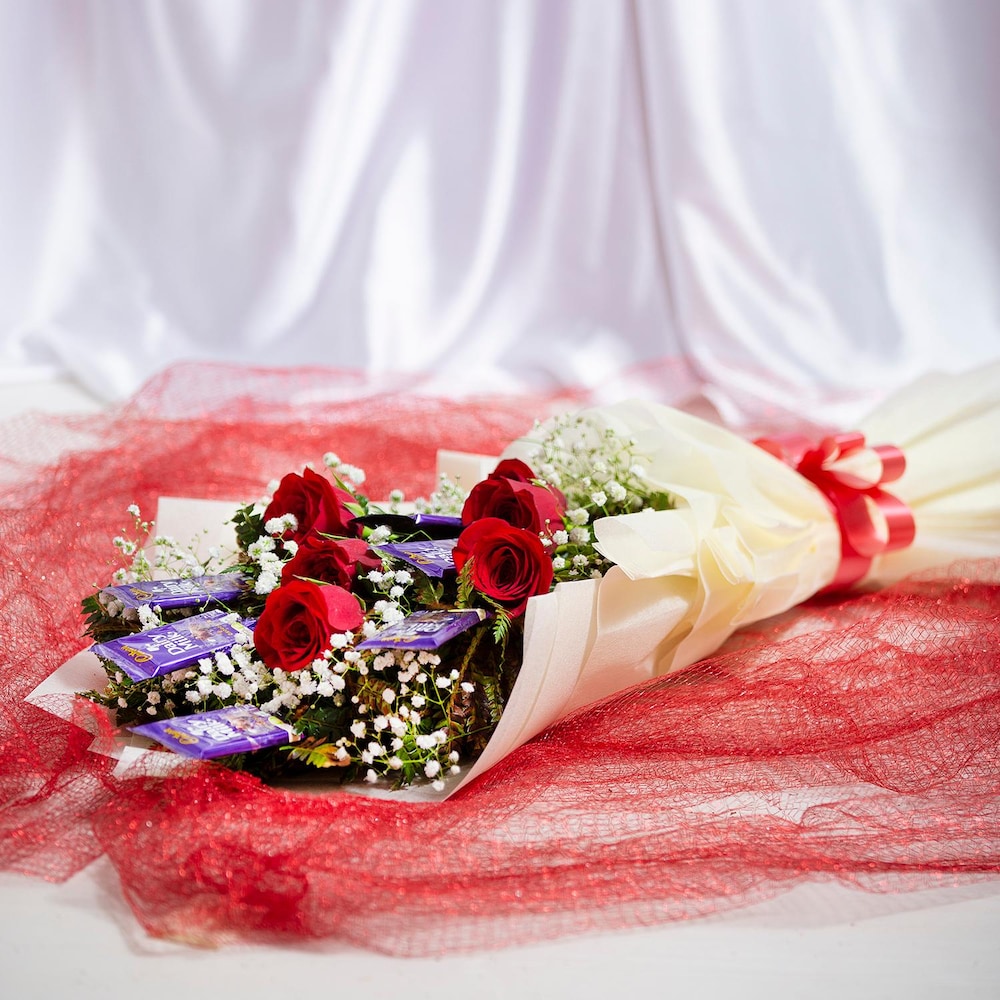 Love Affair Of Roses And Chocolates Bouquet