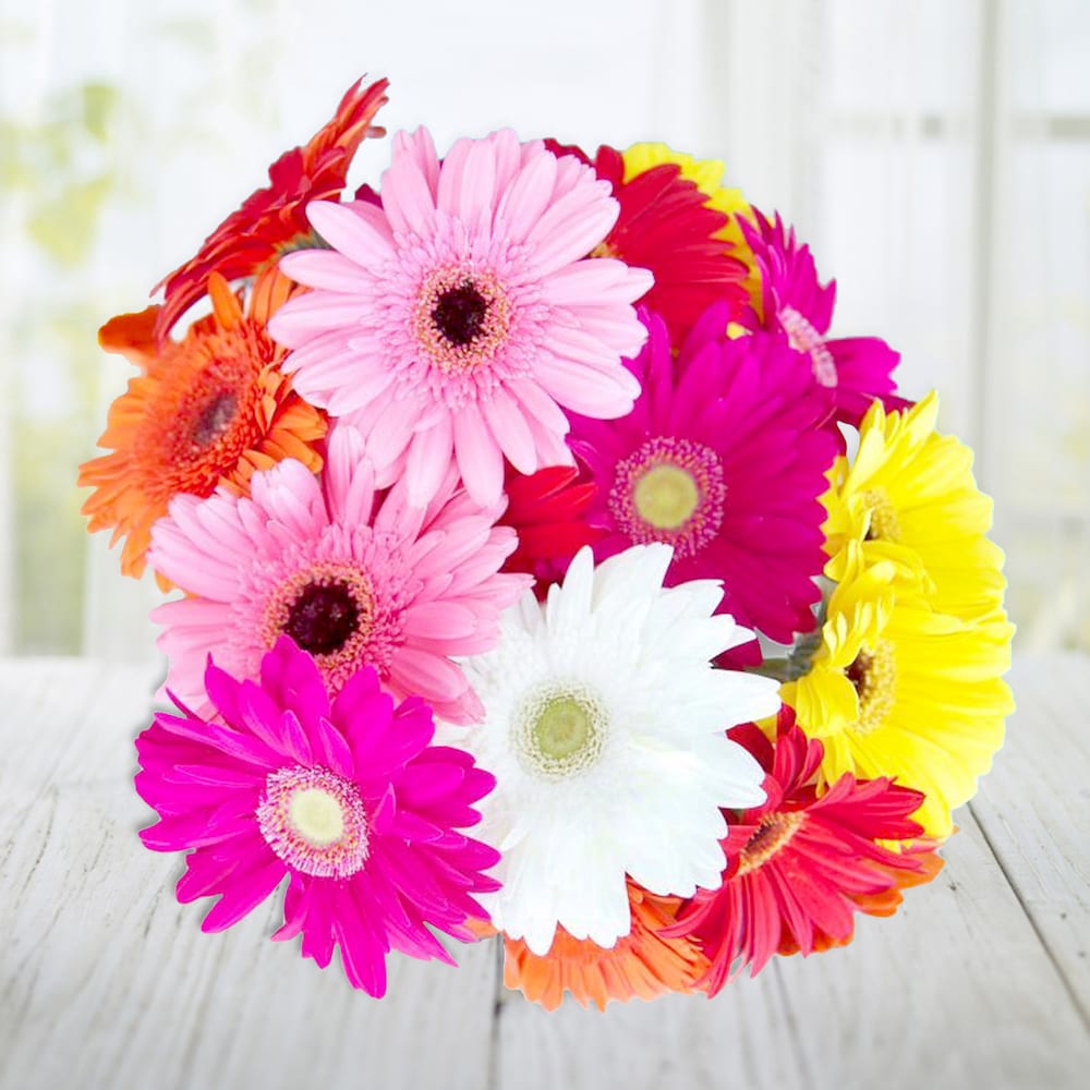 Sweet Wishes A Bunch Of Multicolored Gerbera Flowers