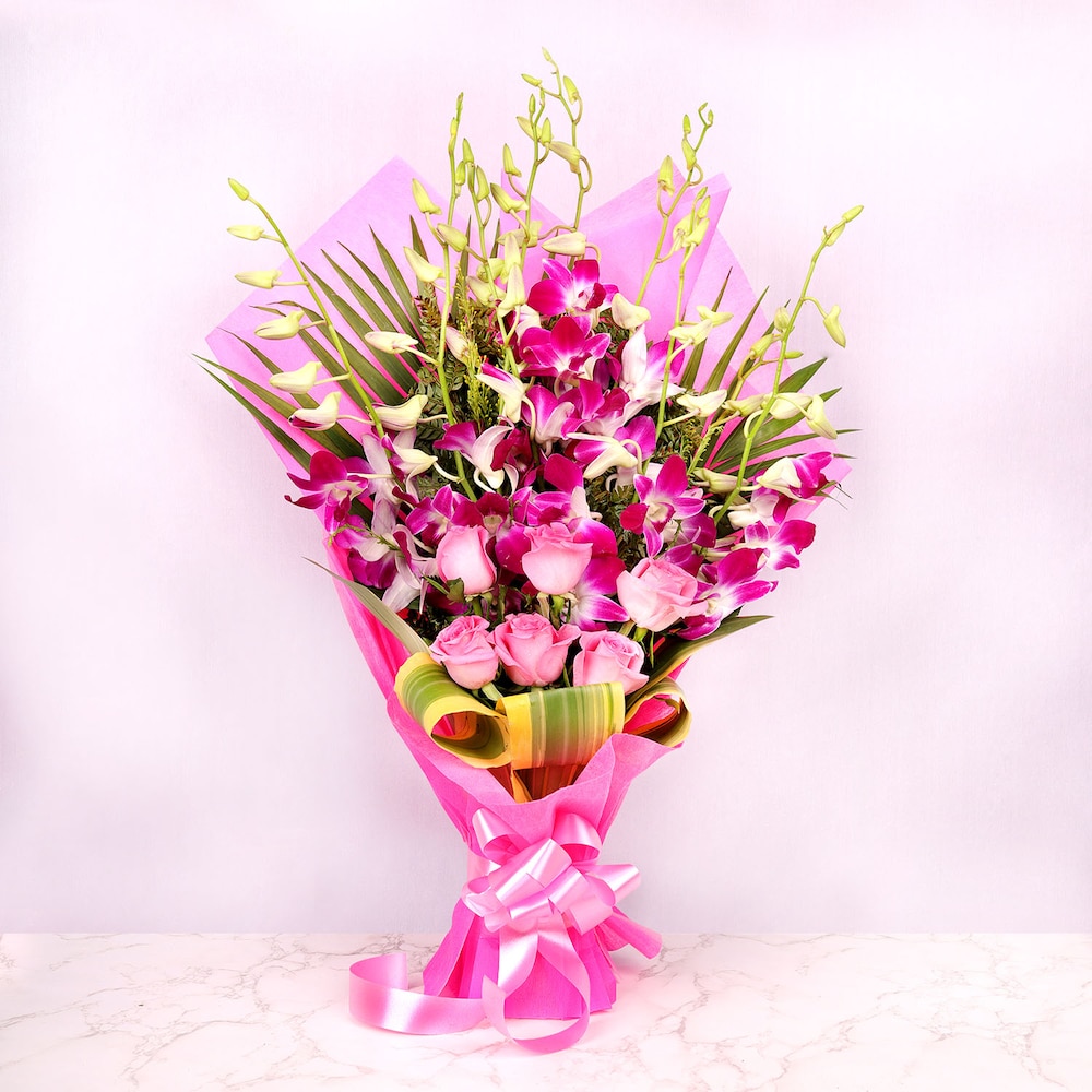 Fantasy Pink Orchid With Rose