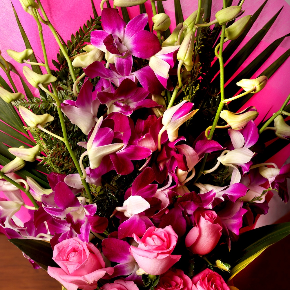 Fantasy Pink Orchid With Rose