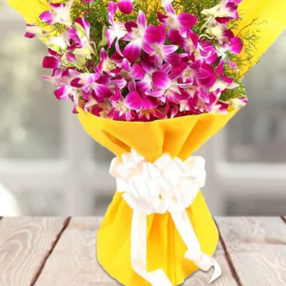 Orchids Beauty In Yellow Bright Wrapping