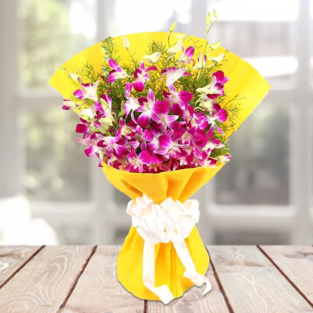 Orchids Beauty In Yellow Bright Wrapping