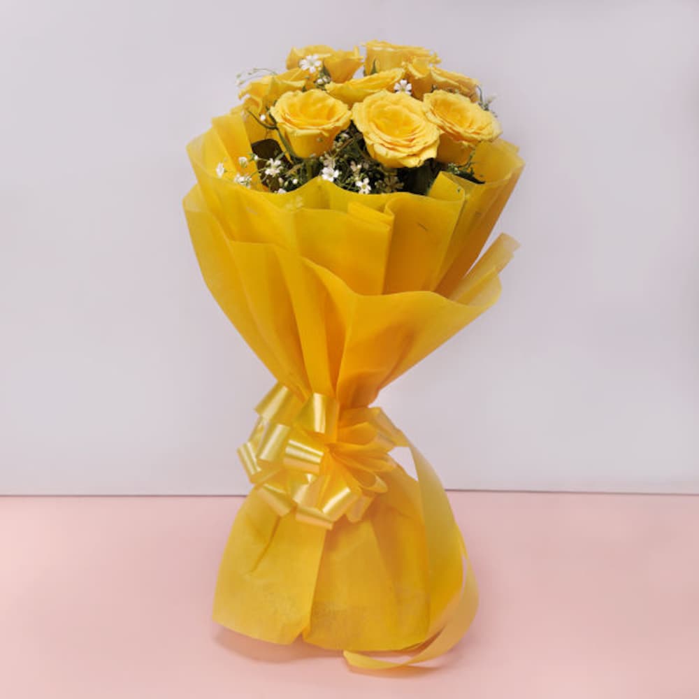 Yellow Roses With Teddy | Cake2homes