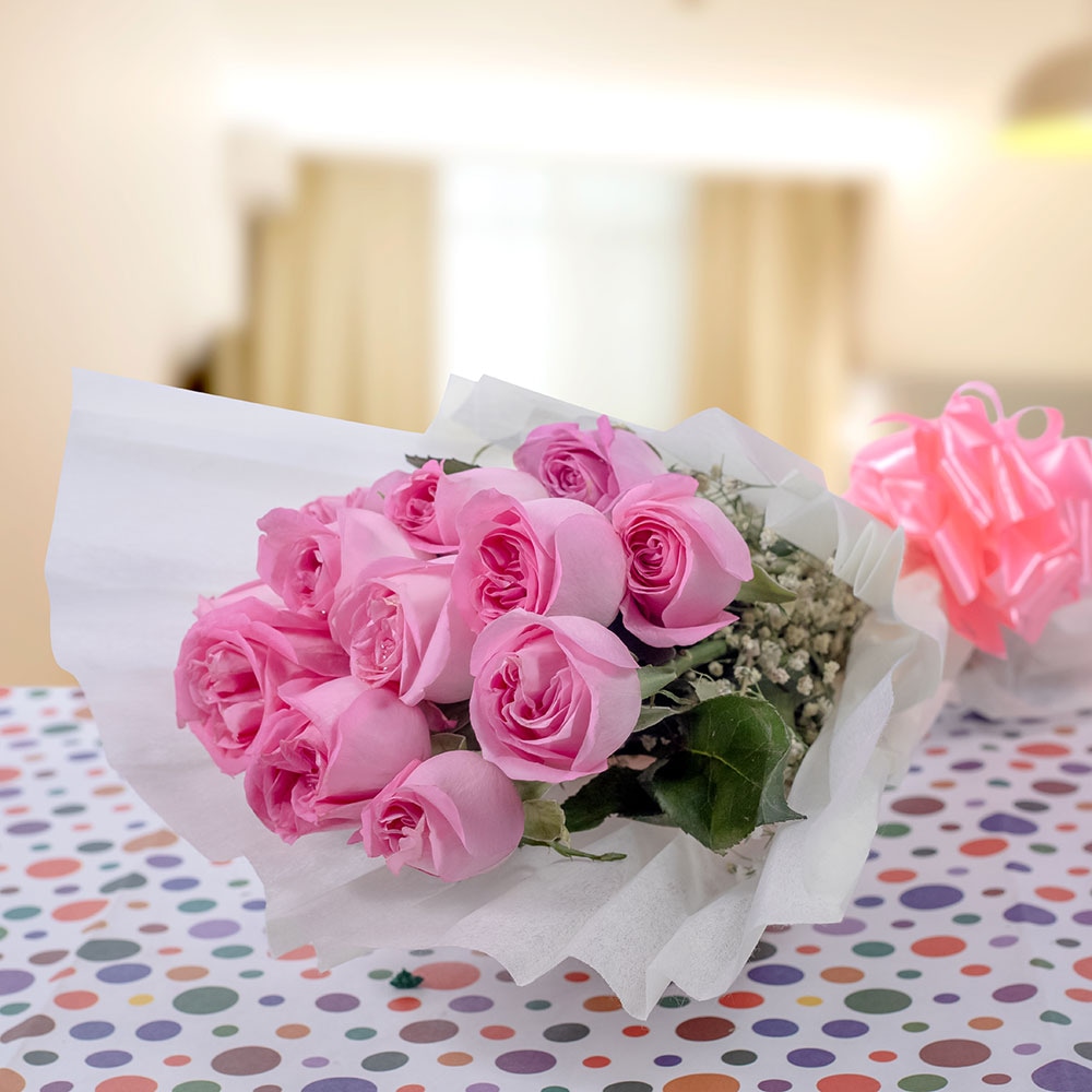 Hearty Wishes A Bunch Of Pink Roses