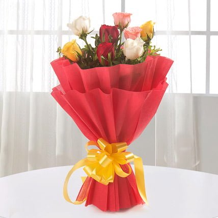 5 Red, 4 Yellow and 4 White Roses.