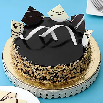 Chocolate Walnut Truffle Cake