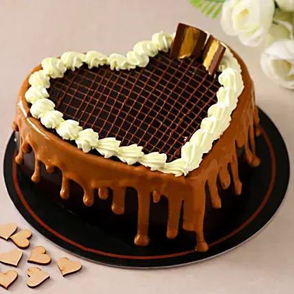 Valentine's Choco Heart Drip Cake