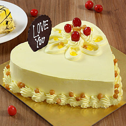 Heart Shaped Butterscotch Cake
