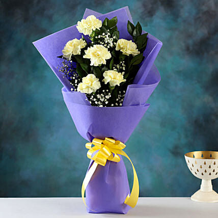 Sunshine Love 6 Yellow Carnations