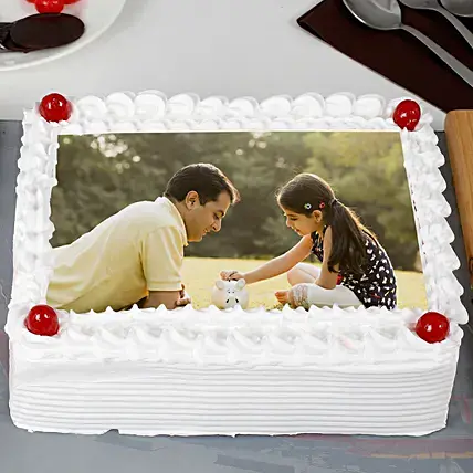 Pineapple Cream Photo Cake for Dad