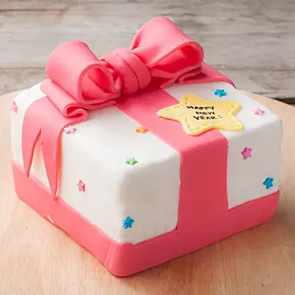 Pink Gift Wrap Designer Chocolate Cake 