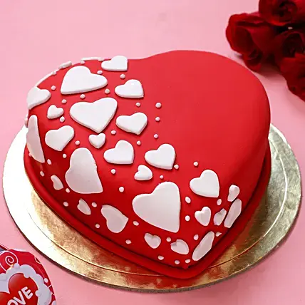 Special Hearts Truffle Fondant Cake