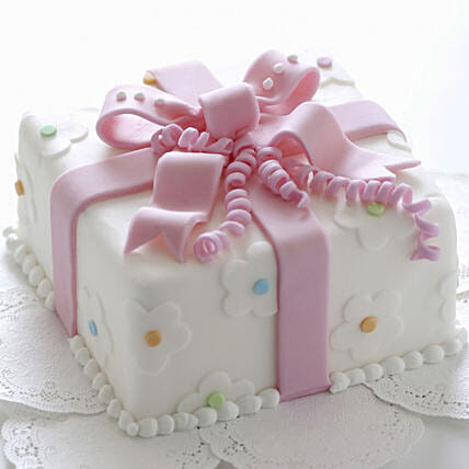 Pink Bow Wrap Chocolate Cake