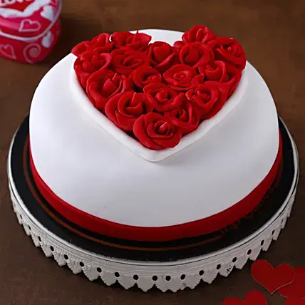 Floral Heart Truffle Cake
