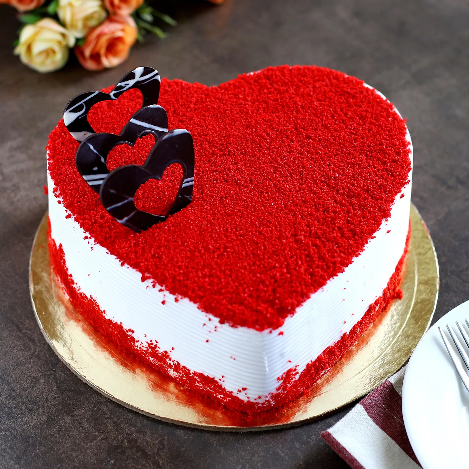 Red Velvet Heart Cake 
