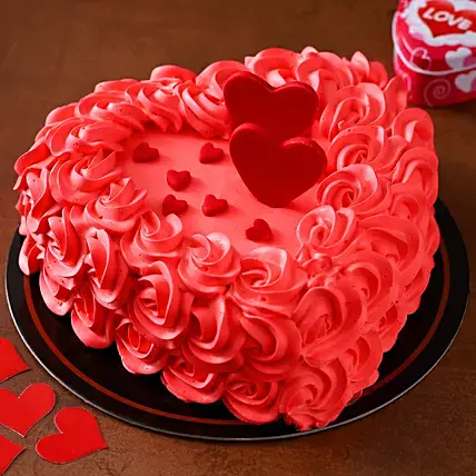 Happy Valentine's Day Red Heart Cake