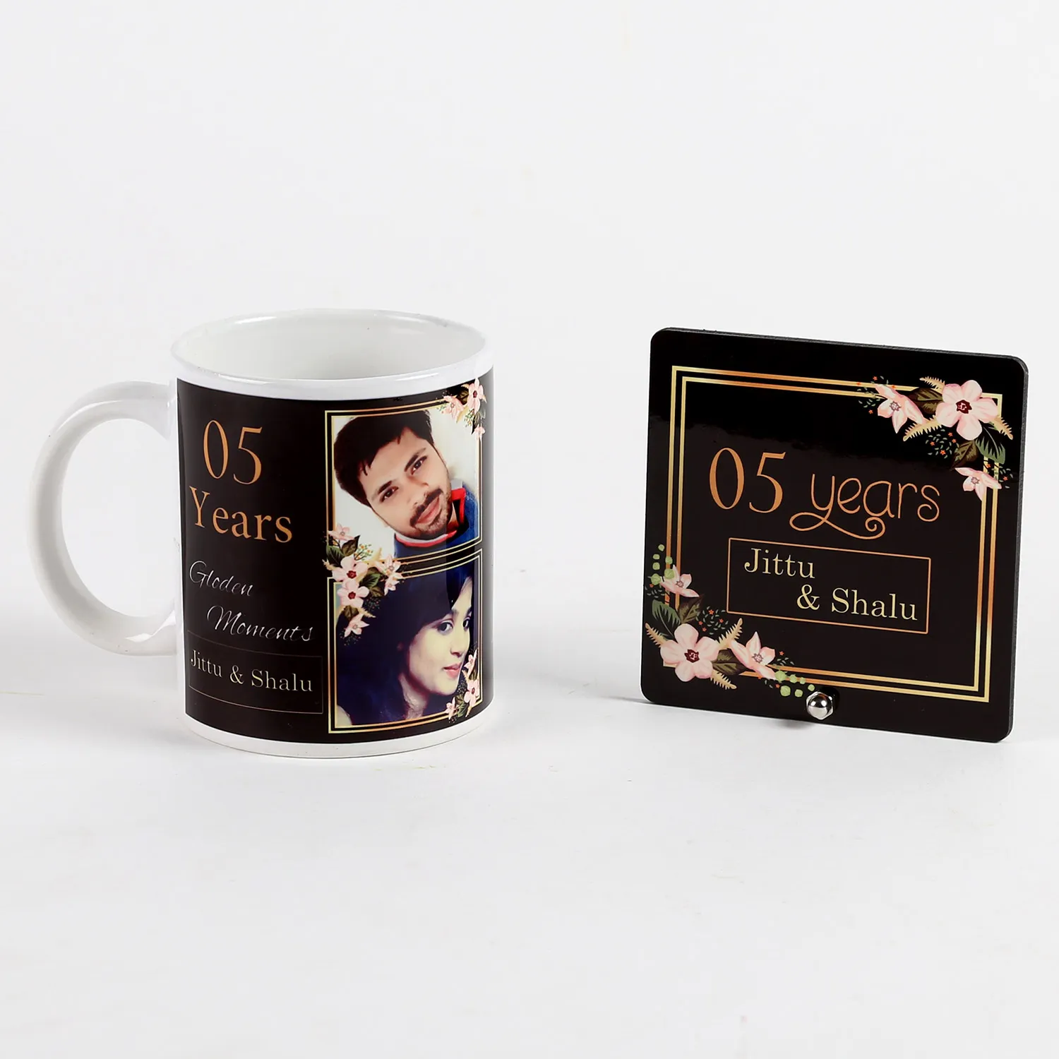 Personalised Mug & Table Top Anniversary Gift Set