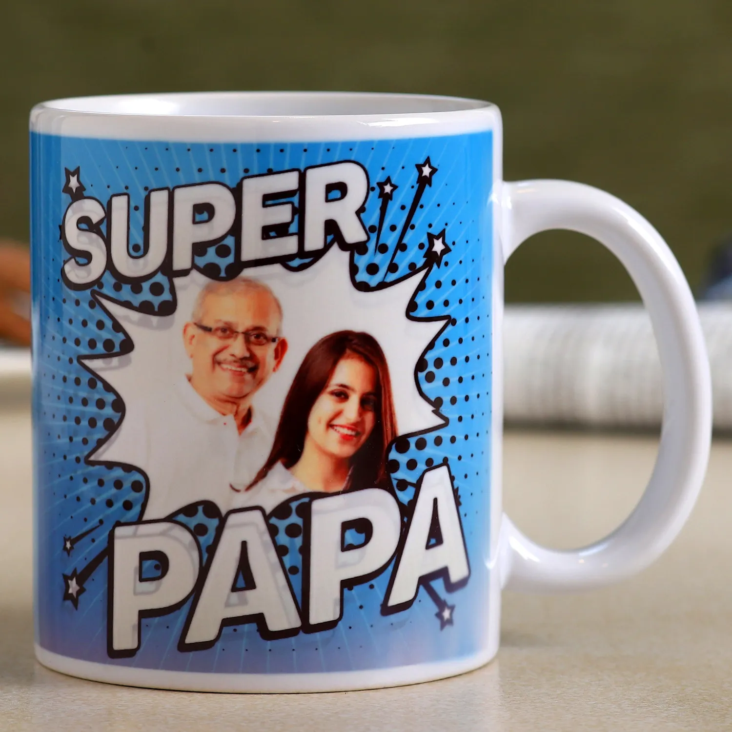 Personalised Super Papa White Mug