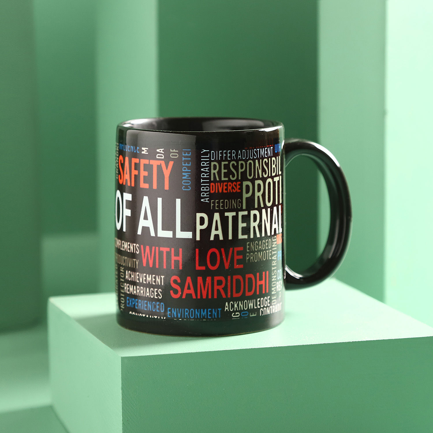 Personalised All In One Dad Black Mug- Hand Delivery