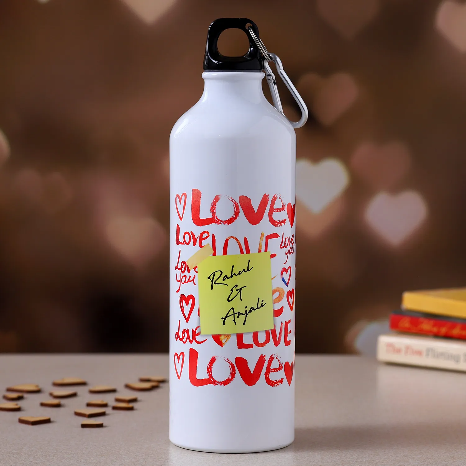 Personalised Love & Hearts Bottle