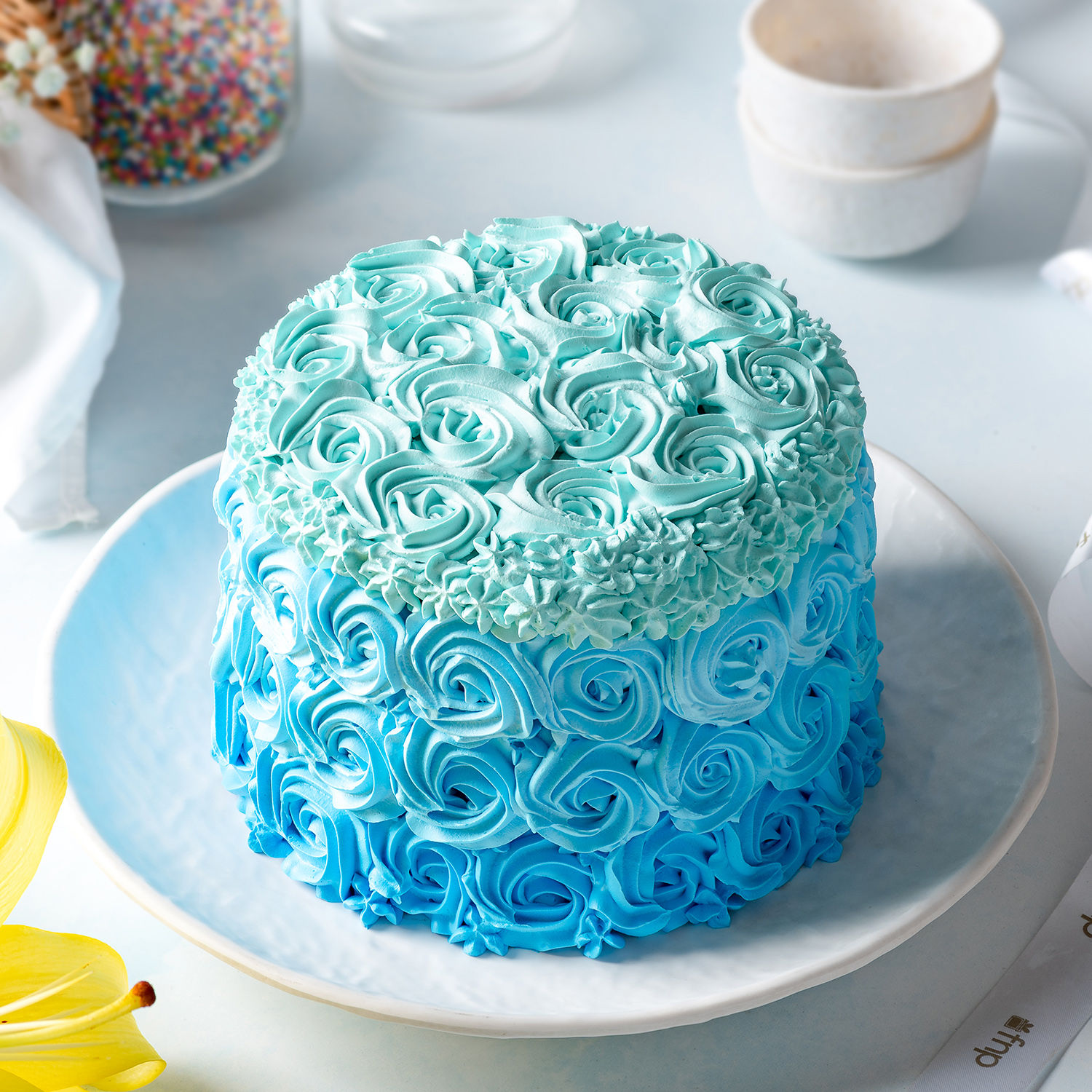Blue Roses Designer Chocolate Cake