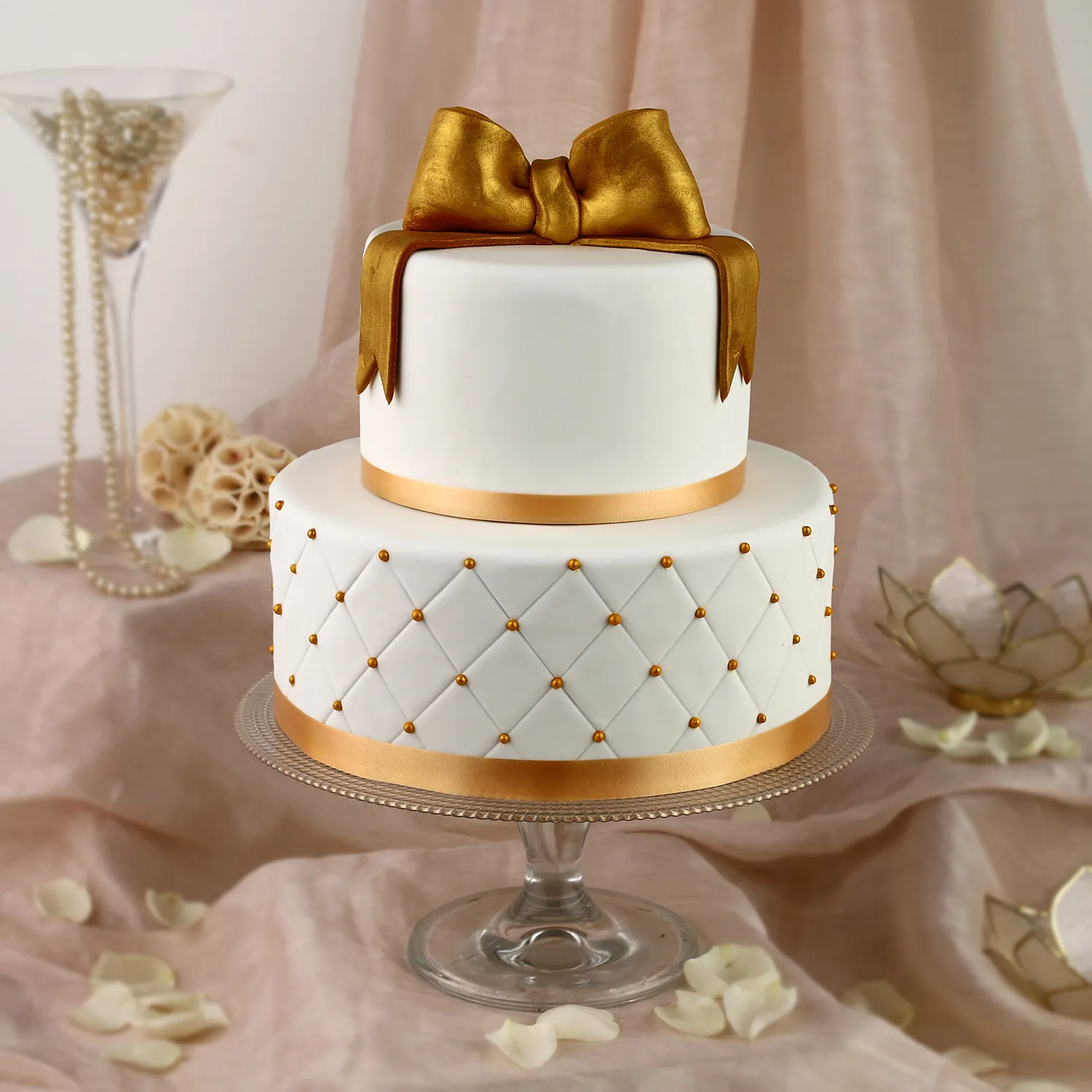 50th Anniversary Fondant 2 Tier Cake Chocolate