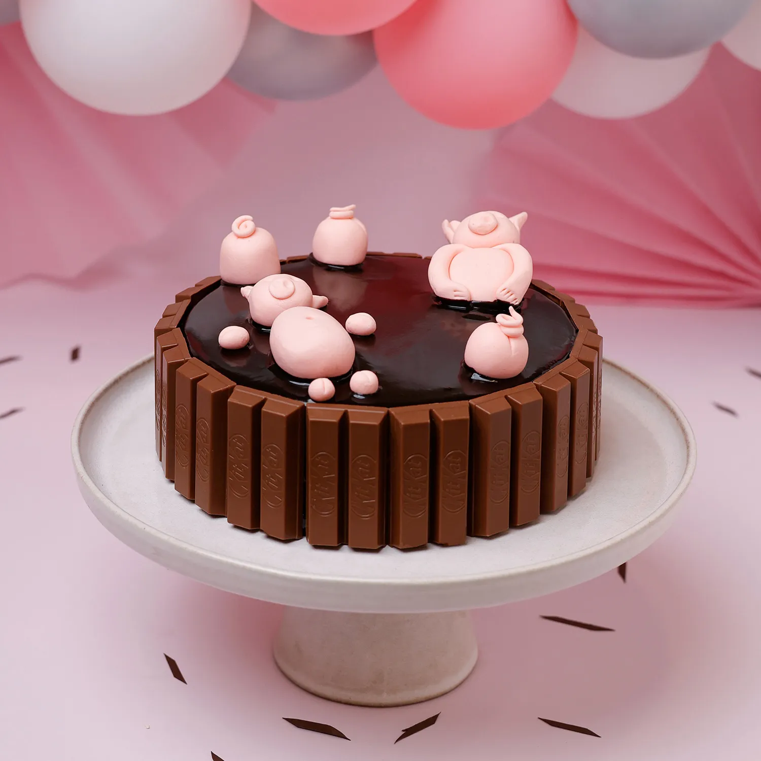 Cute Pigs Choco Mud Cake