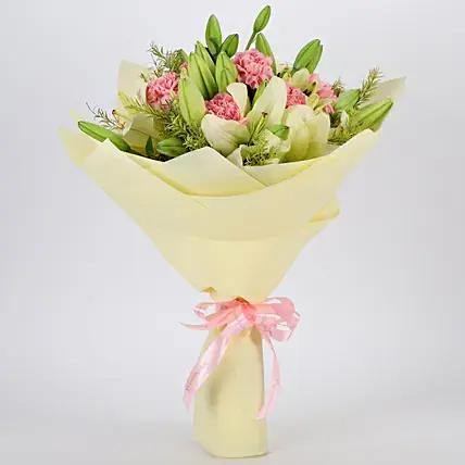 Asiatic Lilies & Carnations Mixed Bouquet