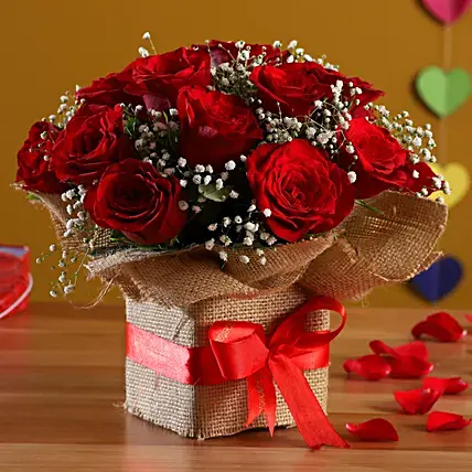 Exotic Red Roses Arrangement