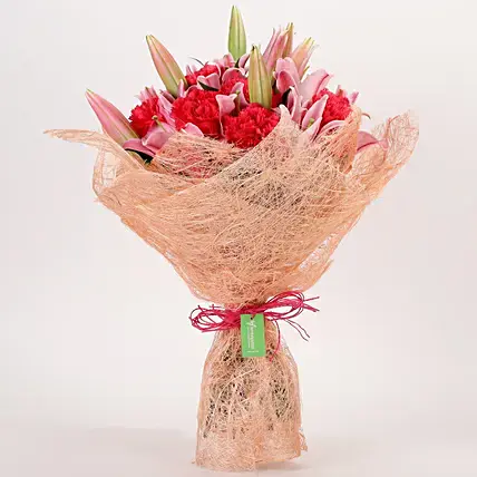 Oriental Lilies & Carnations Mixed Bouquet