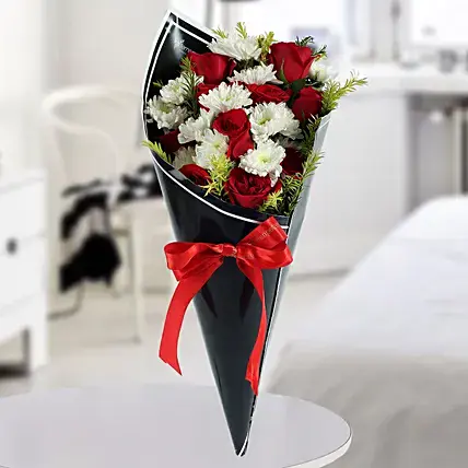 Red Roses & White Daisies Bouquet
