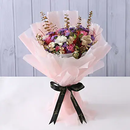 Blissful Carnations & Roses Bouquet