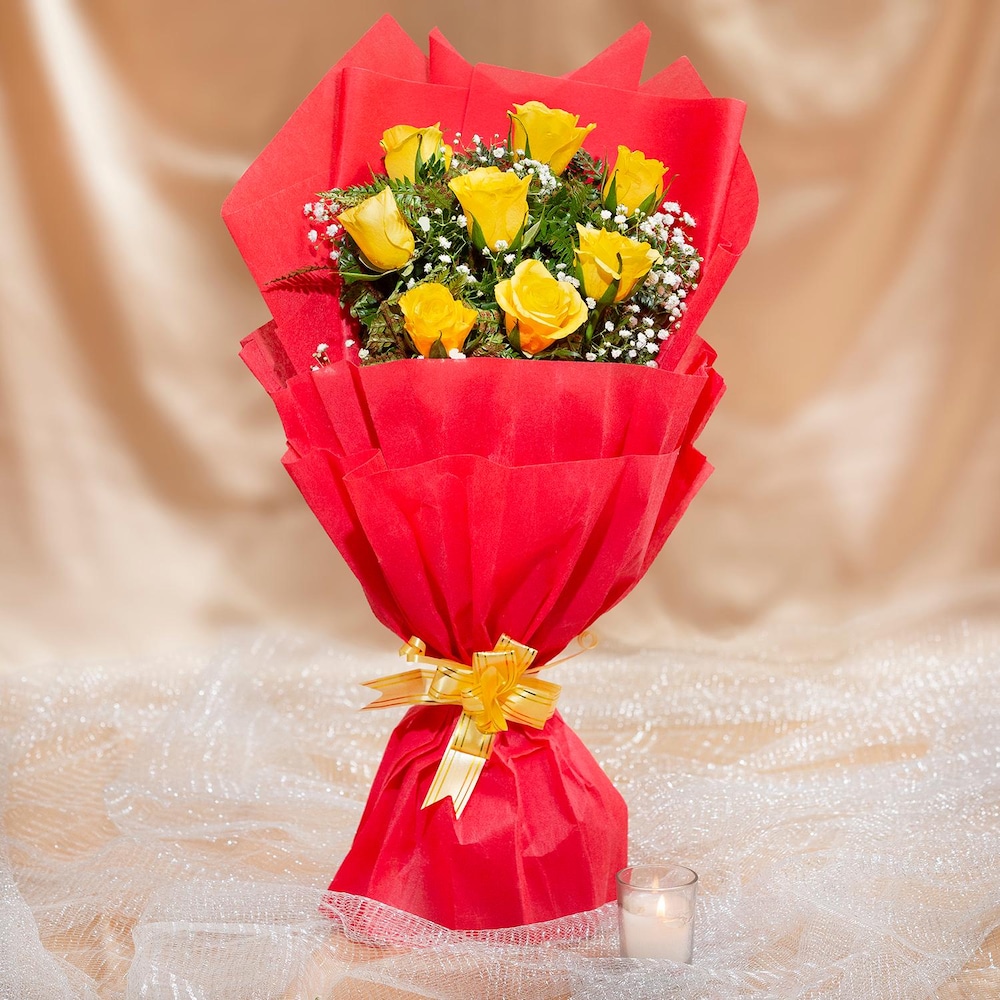 Embellish 8 Yellow Roses Bouquet