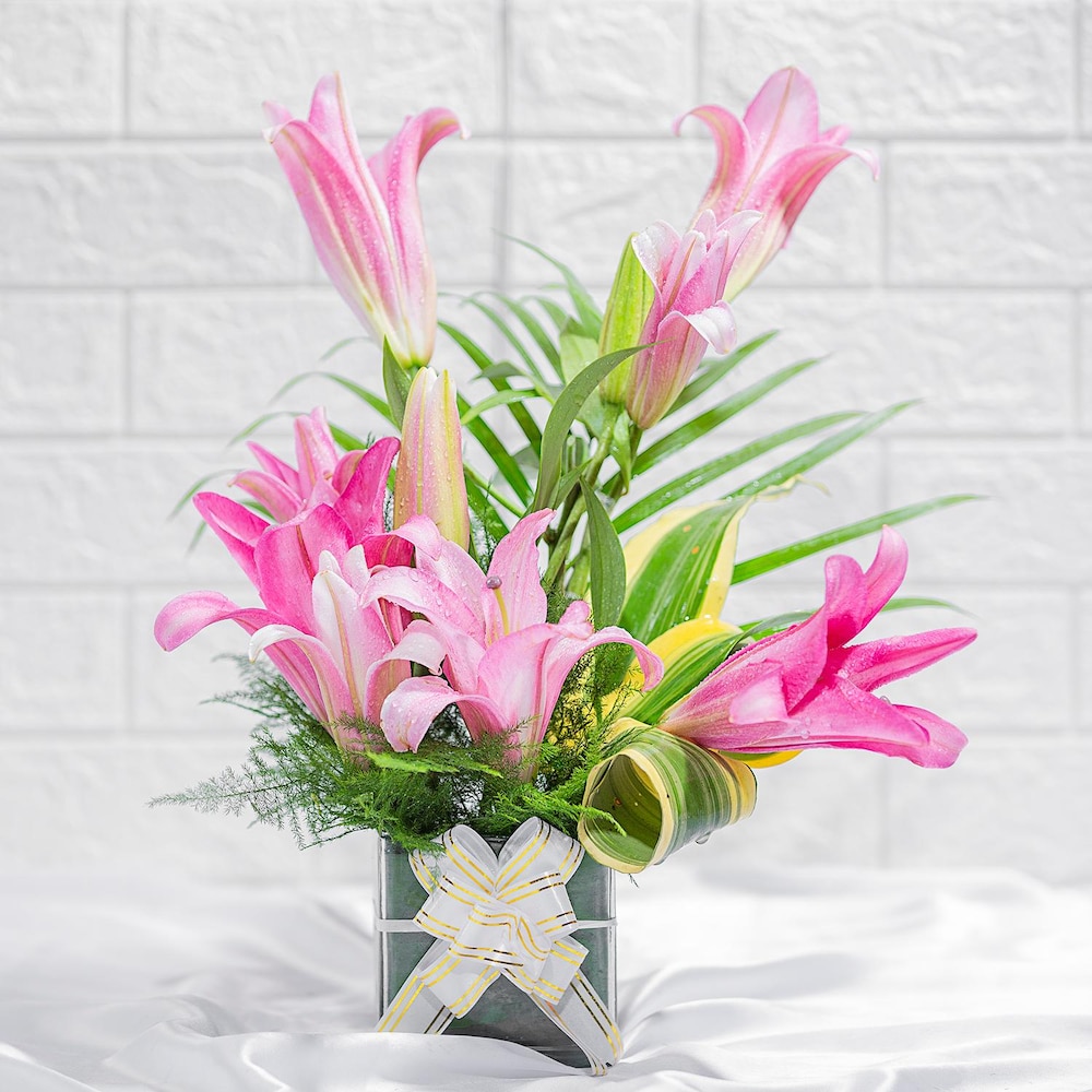 Majestic Floral In Square Vase