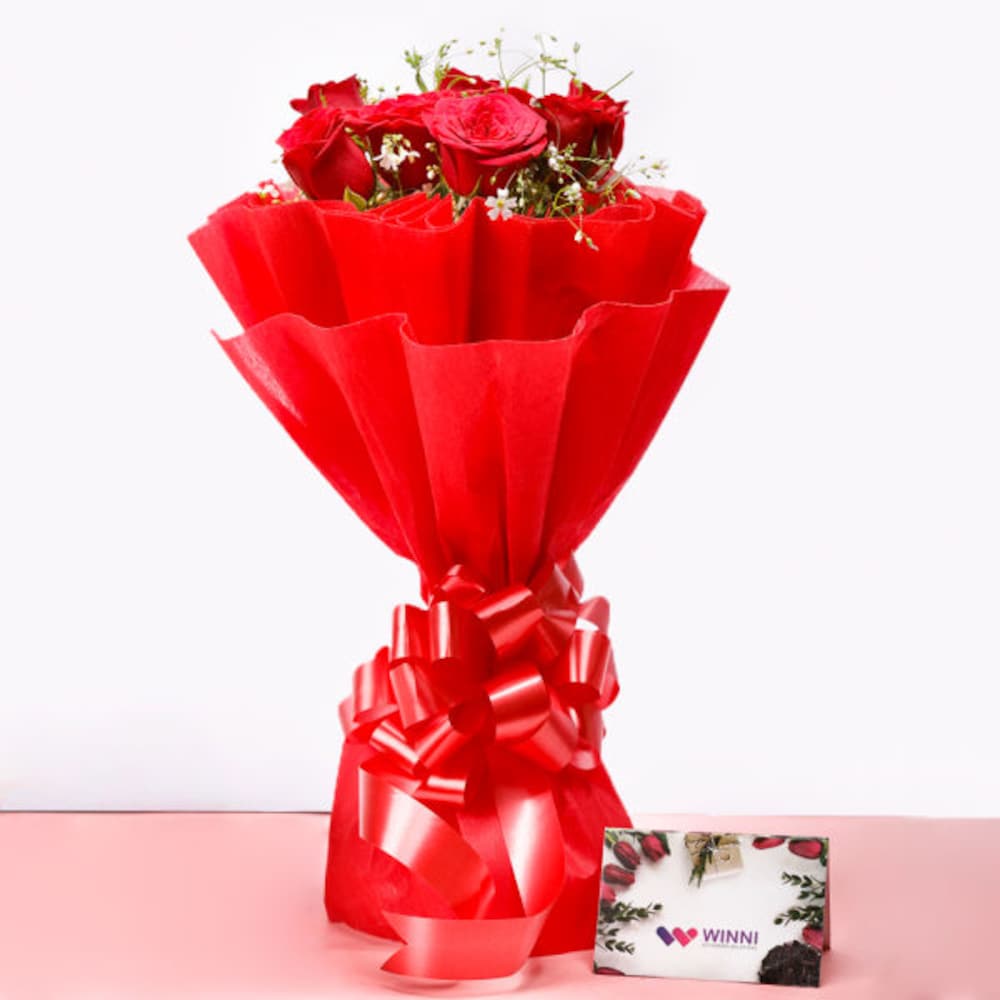 Bouquet Of 8 Red Roses